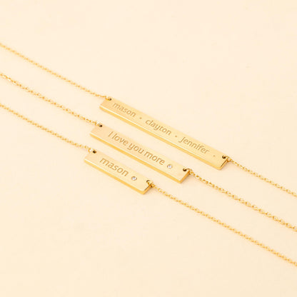 Personalized Name Bar Necklace
