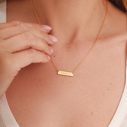Personalized Handwriting Bar Necklace