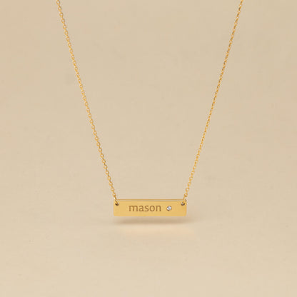 Personalized Handwriting Bar Necklace
