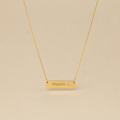 Personalized Handwriting Bar Necklace