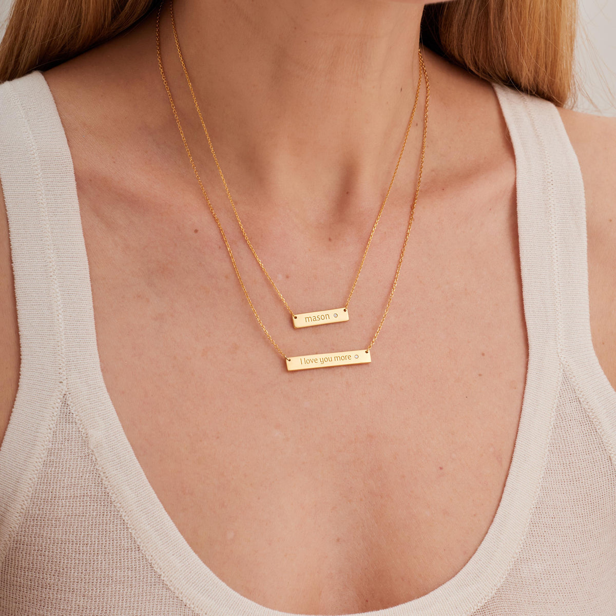 Personalized Handwriting Bar Necklace