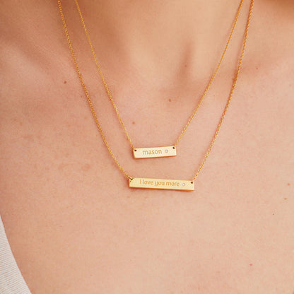 Custom Handwriting Bar Necklace