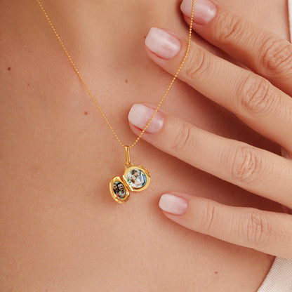 Pave Circle Locket Necklace