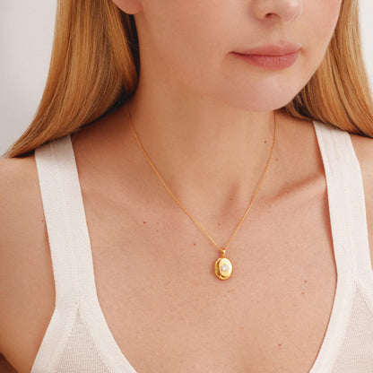 Personalized Halo Locket Necklace