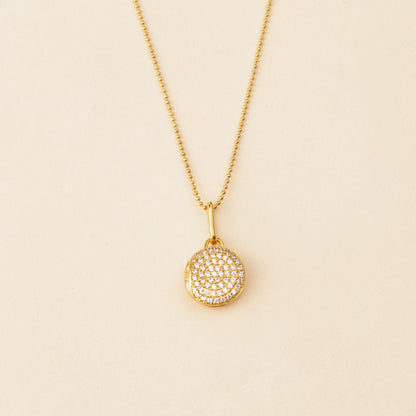 Pave Circle Locket Necklace